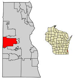Location of West Allis in Milwaukee County, Wisconsin.
