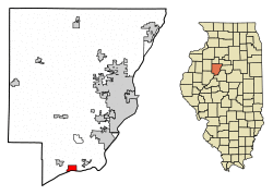 Location of Kingston Mines in Peoria County, Illinois.