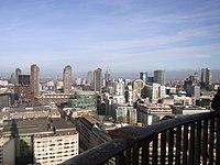The "northern cluster" of the City of London. Some of the smaller skyscrapers shown here include: the Barbican Estate, The Heron, Citypoint, Principal Tower and the Broadgate Tower. Also shown in the distance on the far left are 250 City Road and Lexicon Tower in the London Borough of Islington. Under construction in the centre is Finsbury Tower (106m). On the right under construction is One Crown Place (123m) and The Stage, Shoreditch (115m). Also approved for this cluster is the 154m tall 2-3 Finsbury Avenue and the 156m tall 13-14 Appold Street