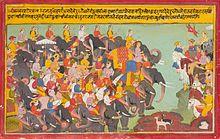 The Pandava and Kaurava armies face each other.JPG