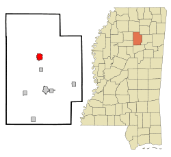Location of Bruce, Mississippi