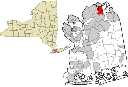 Location in Nassau County and the state of New York.