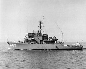 USS Pivot (MSO-463) departs Long Beach, California (USA), on 9 September 1968 (K-57818).jpg