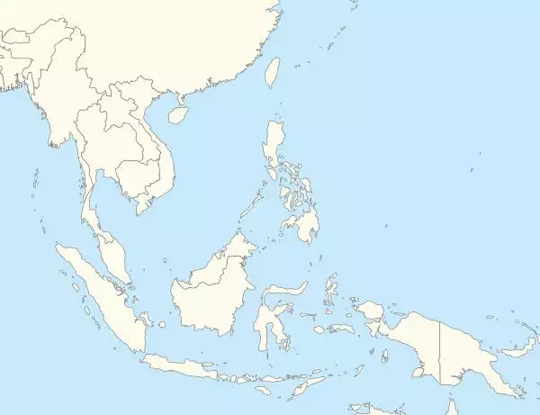 Location map of oceans, seas, major gulfs and straits in Southeast Asia