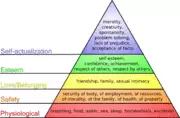 Pyramid diagram illustrating Maslow's theory of needs