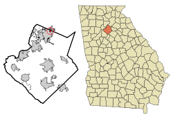 Location in Gwinnett County and the state of Georgia