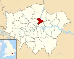 Hackney shown within Greater London