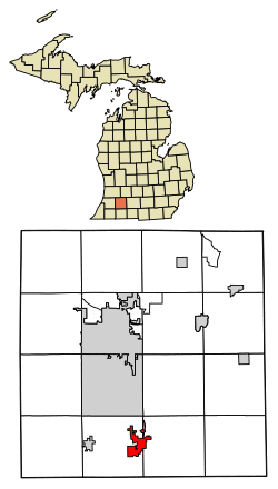 Location of Vicksburg, Michigan