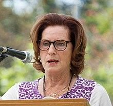 Carol Off at the Eden Mills Writers Festival in 2017