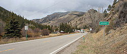 Approaching Grant from the east on U.S. Highway 285.