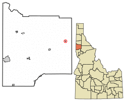 Location of Bovill in Latah County, Idaho.