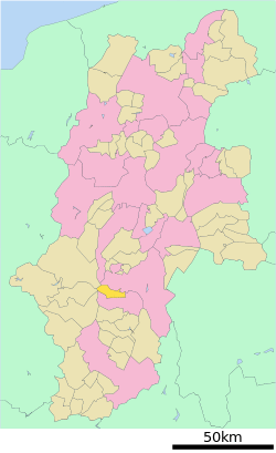 Location of Miyada in Nagano Prefecture