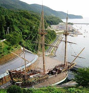 Replica of the Japanese-built 1613 galleon San Juan Bautista, in Ishinomaki, Japan