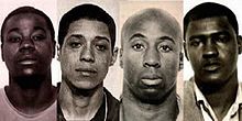 "Zebra Killers" mugshots, 1974 - l to r, Manuel Moore, Larry Green, Jessie Lee Cooks, JCX Simon.jpg