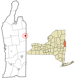Location in Washington County and the state of New York.