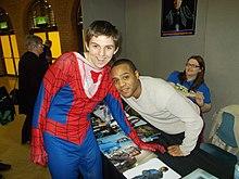 Daniel Anthony with a young fan at a convention in 2016.