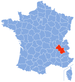 Location of Isère in France