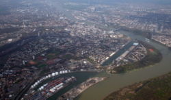 April 2006 aerial view over Ludwigshafen