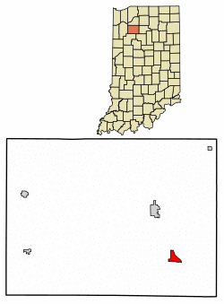 Location of Star City in Pulaski County, Indiana.