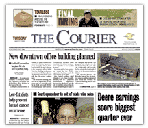 Waterloo-Cedar Falls Courier front page.gif