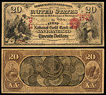 alt1=$20 National Gold Bank Note, The First National Gold Bank of San Francisco