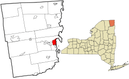Location in Clinton County and the state of New York.