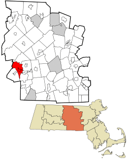 Location in Worcester County and the state of Massachusetts.