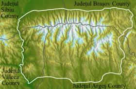 Negoiu is located in Făgăraș Mountains