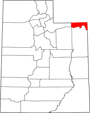 Map of Utah highlighting Daggett County