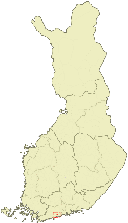 Location of Kauniainen in Finland
