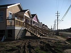 Some of the early houses built at Musicians' Village, in the Upper Ninth Ward