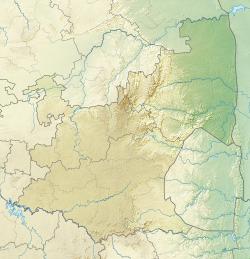 Map showing the location of Timbavati Game Reserve