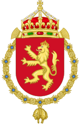 Coat of Arms of the Royal House of Bulgaria (Golden Fleece Variant).svg