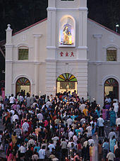 Photo of St Anne's church in Bukit Mertajam, Malaysia, on the saint's feast day