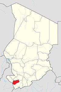 Map of Chad showing Logone Occidental.