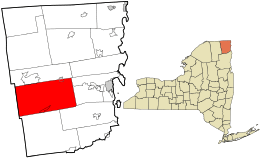 Location in Clinton County and the state of New York.