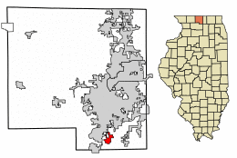 Location of New Milford in Winnebago County, Illinois.