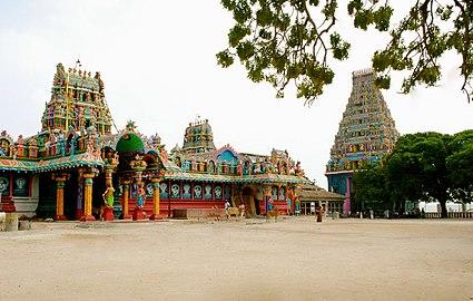 Ornate, colourful temple complex