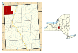 Location within Cortland County and New York