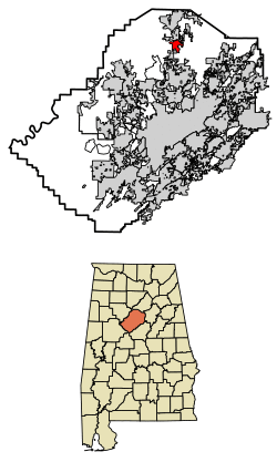 Location of Morris in Jefferson County, Alabama.
