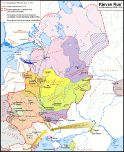 Map of the Kievan Rus' with the Principality of Pereyaslavl in purple