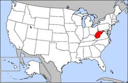 Map of USA highlighting West Virginia.png