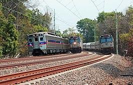 Amtrak and SEPTA Regional Rail service share operations over the Main Line grade between Philadelphia and Thorndale.