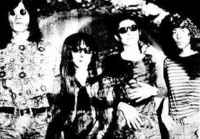 Les Rallizes Dénudés in 1974. Pictured (left to right): Mikio Nagata, Takashi Mizutani, Shunichiro Shoda, Takeshi Nakamura.