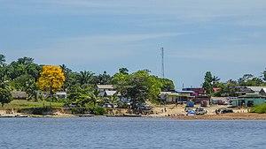 The village from the Suriname River