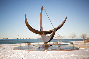 Man Enters the Cosmos Sundial Outside the Adler Planetarium.jpg