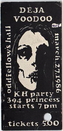 A Deja Voodoo ticket from 1986