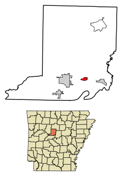 Location of Plumerville in Conway County, Arkansas.