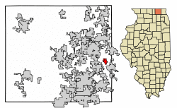 Location of Holiday Hills in McHenry County, Illinois.