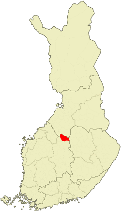 Location of Pihtipudas in Finland